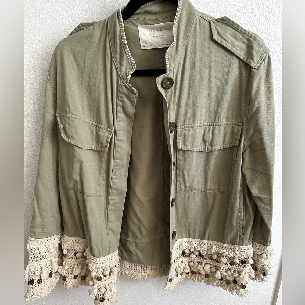Zara Embellished Fringe & Coin Tassel Bohemian Jacket